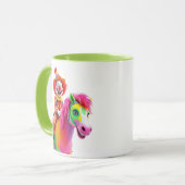 水玉模様のスーツとパンツのコメディアン マグカップ (正面左)