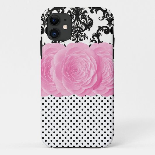 水玉模様のダマスク織のiPhone 5の場合 Case-Mate iPhoneケース (裏面)