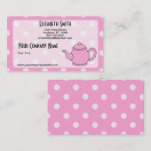 水玉模様のティーポットV4 名刺 (正面/裏面)