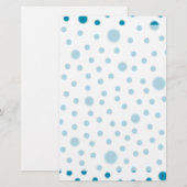 水玉模様のティール（緑がかった色）の筆記用紙 便箋 (正面/裏面)