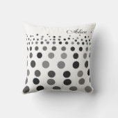水玉模様のデザインのトレンディーの白黒 クッション (裏面)