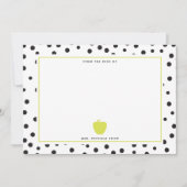 水玉模様のネオンAppleの先生 ノートカード (正面)