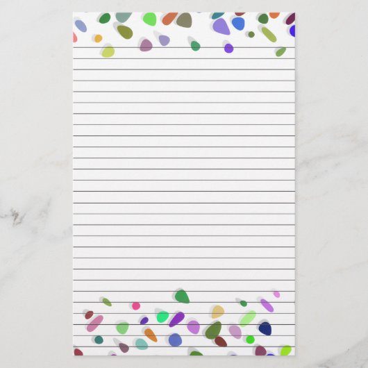水玉模様のノートひな形の並び紙 便箋 (正面)