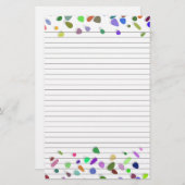 水玉模様のノートひな形の並び紙 便箋 (正面/裏面)