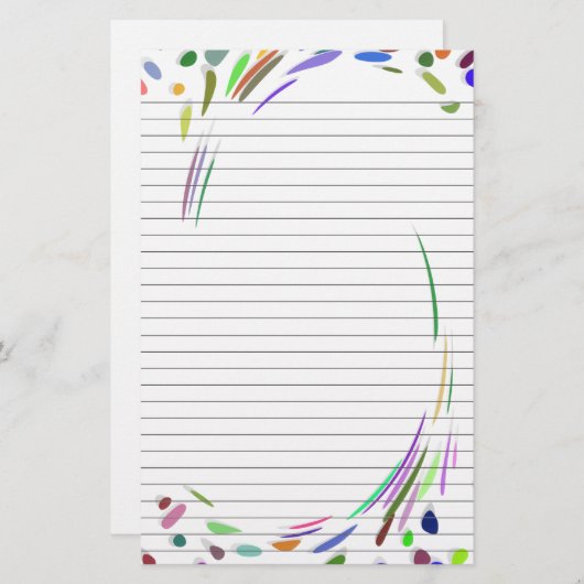 水玉模様のノートひな形の並び紙 便箋 (正面/裏面)