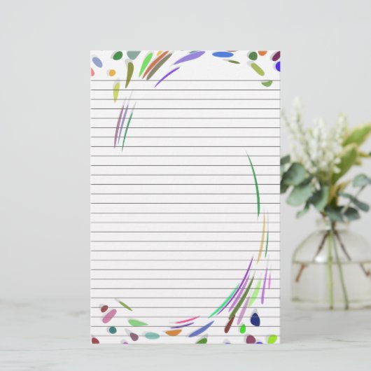 水玉模様のノートひな形の並び紙 便箋 (スタンド正面)