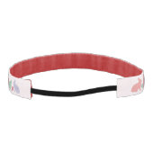 水玉模様のバンニーとハートのパターン（ピンク） アスレチックヘッドバンド (裏面)