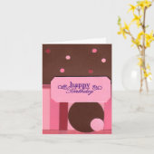 水玉模様のバースデー・カード縞で飾り、 カード (黄色い花)