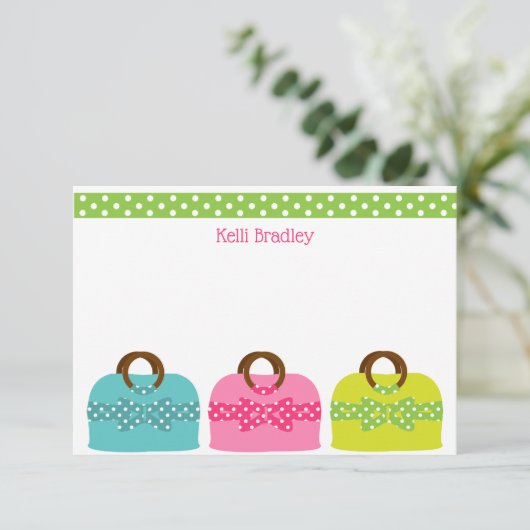 水玉模様のパーソナライズされた財布カード サンキューカード (スタンド正面)