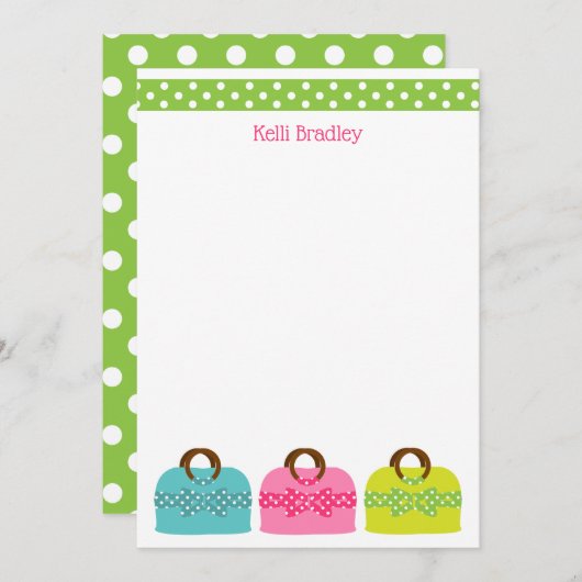 水玉模様のパーソナライズされた財布カード サンキューカード (正面/裏面)