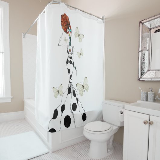 水玉模様のファッションのシャワー・カーテン シャワーカーテン (インサイチュ)