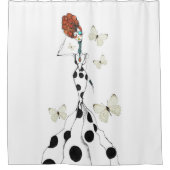 水玉模様のファッションのシャワー・カーテン シャワーカーテン (正面)