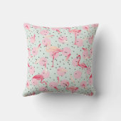 水玉模様のフラミンゴの羽 クッション (裏面)