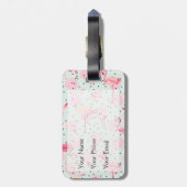 水玉模様のフラミンゴの羽 ラゲッジタグ (裏面縦)