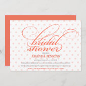 水玉模様のブライダルシャワーの招待状 招待状 (正面/裏面)