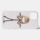 水玉模様のブロンド棒人間女子 Case-Mate iPhoneケース (裏面 (横))