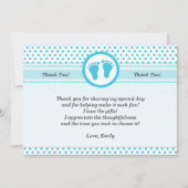 水玉模様のベビーシャワーのサンキューカードのユニセックスな水 サンキューカード (正面)