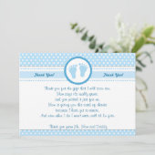 水玉模様のベビーシャワーのサンキューカードの警官 サンキューカード (スタンド正面)