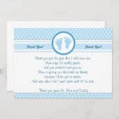 水玉模様のベビーシャワーのサンキューカードの警官 サンキューカード (正面/裏面)