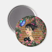 水玉模様のベビーシャワー マグネット (正面/裏面)