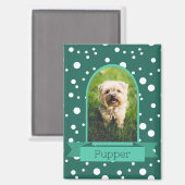 水玉模様のペット用のアーチ写真 マグネット (正面/裏面)