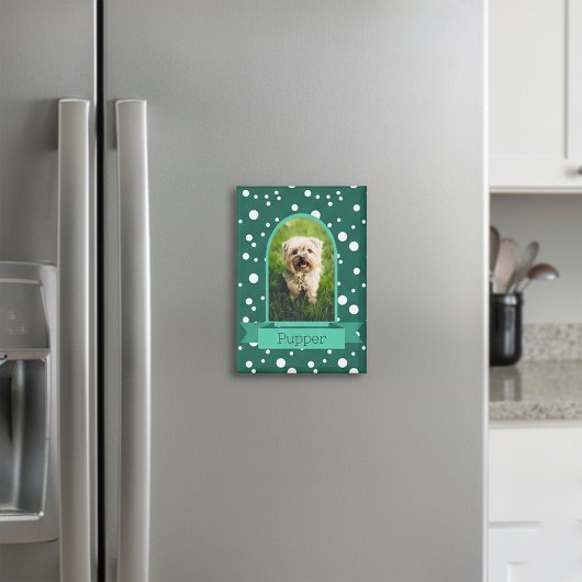 水玉模様のペット用のアーチ写真 マグネット