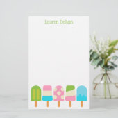 水玉模様のポスパーソナライズされたシクル文具 便箋 (スタンド正面)