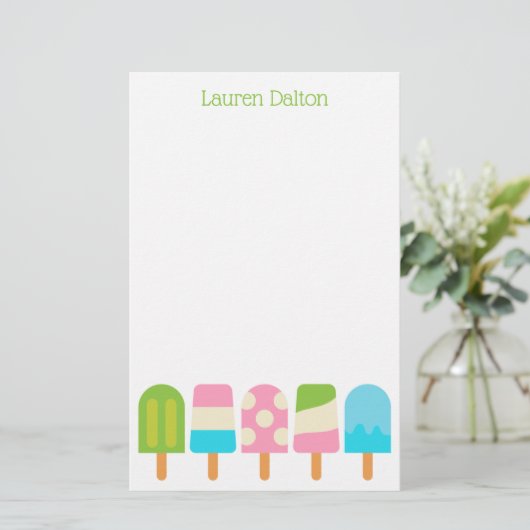 水玉模様のポスパーソナライズされたシクル文具 便箋 (スタンド正面)