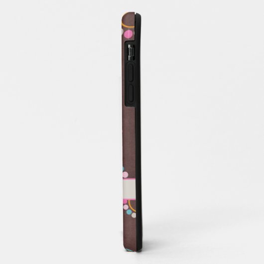 水玉模様のモノグラムが付いている円パターン Case-Mate iPhoneケース (裏面/左)