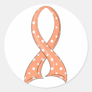 水玉模様のモモのリボンのEndometrial蟹座 ラウンドシール