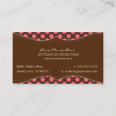 水玉模様のラズベリー チョコレートの名刺 名刺 (裏面)