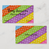 水玉模様のリボンのお母さんのテレホンカード コーリングカード (正面/裏面)