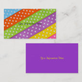 水玉模様のリボンの名刺 名刺 (正面/裏面)