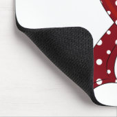 水玉模様のリボン頭頸部癌 マウスパッド (コーナー)