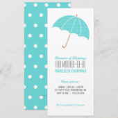 水玉模様のレトロなベビーシャワーのおやつ 招待状 (正面/裏面)