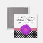 水玉模様の保存日付の結婚式の発表 マグネット (正面/裏面)