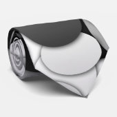 水玉模様の円のタイ-黒及び白 ネクタイ (ロール)