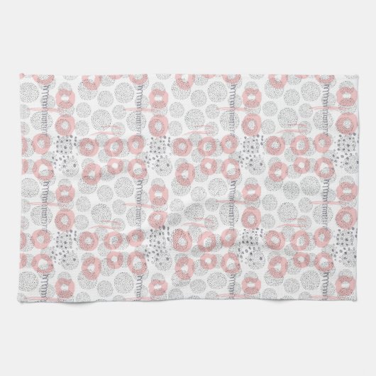 水玉模様の円パターン キッチンタオル (横)