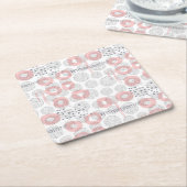 水玉模様の円パターン スクエアペーパーコースター (アングル)