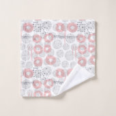 水玉模様の円パターン バスタオルセット (ウォッシュタオル)