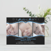 水玉模様の写真の誕生の発表 案内状 (スタンド正面)