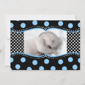 水玉模様の写真の誕生の発表 案内状 (裏面)