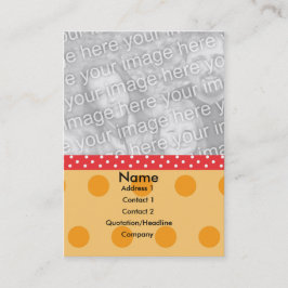 水玉模様の写真カード 名刺