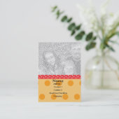 水玉模様の写真カード 名刺 (スタンド正面)