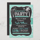 水玉模様の夏の退職パーティー招待状 招待状 (正面/裏面)