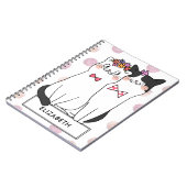 水玉模様の女の子らしい白猫 ノートブック (左側)