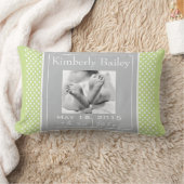 水玉模様の子供部屋の誕生の発表を個人化して下さい ランバークッション (ブランケット)