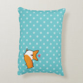 水玉模様の幸せなコーギーの枕 アクセントクッション (裏面(縦))