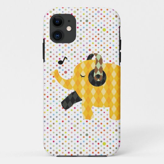 水玉模様の幸せな踊り象のiPhone 5の場合 Case-Mate iPhoneケース (裏面)