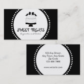 水玉模様の弓ケーキのベーカリーの名刺 名刺 (正面/裏面)